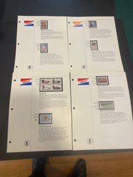 American Commemorative Stamps Pages - Lot Of 4 Assorted