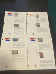 American Commemorative Stamps Pages - Lot Of 4 Assorted