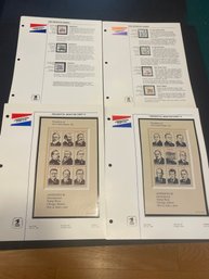 American Commemorative Stamps Pages - Lot Of 4 Assorted