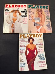 Playboy Magazine 1990 Lot Of 3