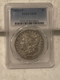 1882-CC Morgan Silver Dollar $1 PCGS VF35 Better Date Carson City