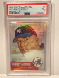 Mickey Mantle 1996 Topps Mantle Finest 1953 Reprint Refractor (#3) PSA NM 7