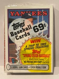 1988 Topps Unopened Cello Pack With Rookie Error Al Leiter Card