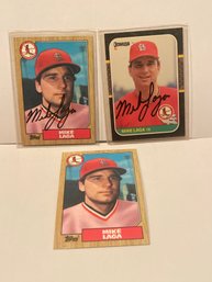 3 - Mike Laga Cards - 2 Autographs