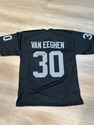 Mark Van Eeghen  Autographed Raiders  Jersey With COA