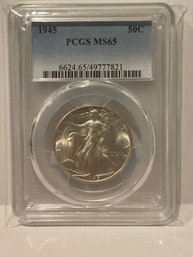 1945 Walking Liberty Half Dollar - PCGS MS65