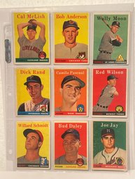 1958 Topps Baseball Card Lot Of 9