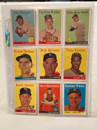 1958 Topps Baseball Card Lot Of 9