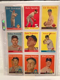 1958 Topps Baseball Card Lot Of 9