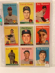1958 Topps Baseball Card Lot Of 9