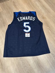 Anthony Edwards Autograghed Jersey  With COA!