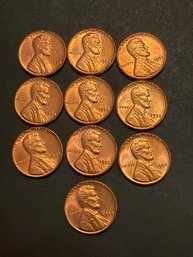 1958 Wheat Penny BU Lot Of 10