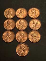 1964 Lincoln Penny BU Lot Of 10