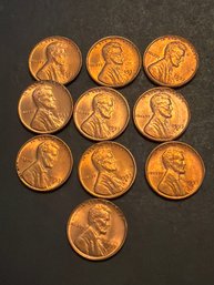 1953 S Wheat Penny BU Lot Of 10.