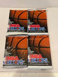 1991-92 NBA Hoops Packs Series 1 Lot Of 4 Sealed Jordan, Bird, Magic, Malone
