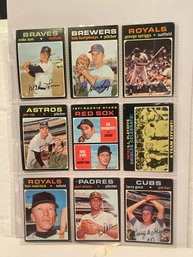 1971 Topps Lot Of Assorted Baseball Cards - Lot Of 9