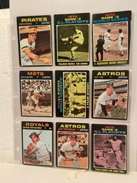 1971 Topps Lot Of Assorted Baseball Cards - Lot Of 9