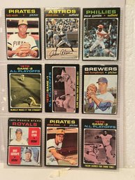1971 Topps Lot Of Assorted Baseball Cards - Lot Of 9