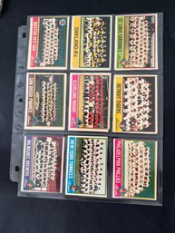 1976 Topps Baseball Card Team Checklist Lot Of 15