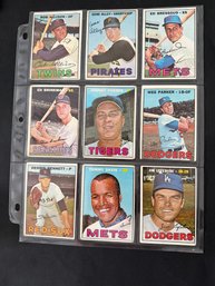 1967 Topps Baseball Card Lot Of 9