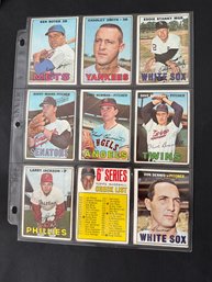 1967 Topps Baseball Card Lot Of 9