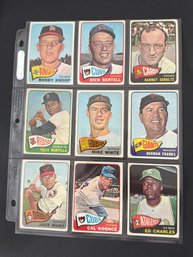 1965 Topps Baseball Card Lot Of 9