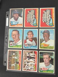1965 Topps Baseball Card Lot Of 9