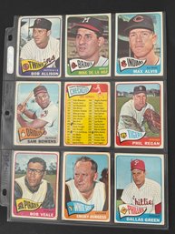 1965 Topps Baseball Card Lot Of 9