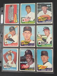 1965 Topps Baseball Card Lot Of 9