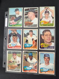 1965 Topps Baseball Card Lot Of 9