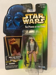 Star Wars The Power Of The Force Action Figure REBEL FLEET TROOPER Green Holo