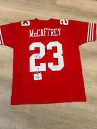 Christian McCaffrey Autographed Jersey With COA