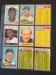 1960s Topps Baseball Card Lot Of 8 And 1 Football Card