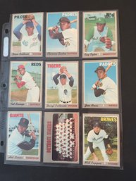 1970 Topps Baseball Card Lot Of 9