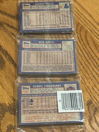 1984 Topps Baseball Rack Pack W Strawberry Rookie AND HOF Mike Schmidt BOTH Showing!
