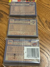 1984 Topps Baseball Rack Pack W Strawberry Rookie AND HOF Mike Schmidt BOTH Showing!