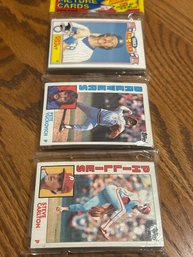 1984 Topps Baseball Rack Pack W BOTH Steve Carlton And Andre Dawson Showing!