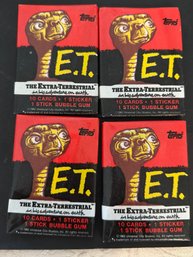 1982 Topps - E.T. The Movie Sealed Wax Pack Lot Of 4