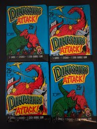 1988 Topps Dinosaurs Attack Wax Pack Lot Of 6