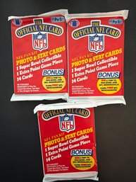 1989 Pro Set Football  Wax Pack Lot Of 3