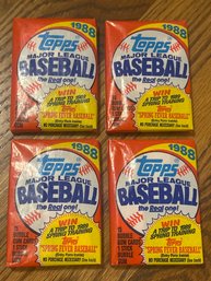 1988 Topps Baseball Lot Of (4) Wax Packs