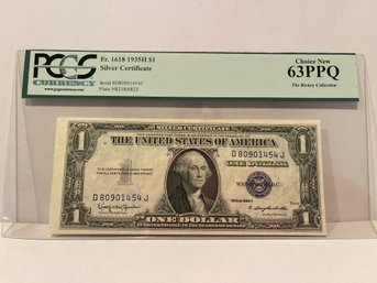 $1 1935-H Silver Fr. 1618 Grade PCGS 63 PPQ