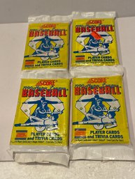 1990 Score Baseball Wax Pack Lot Of 4