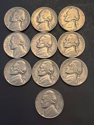 1959 P Jefferson Nickel Lot Of 10
