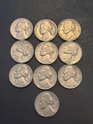 1959 P Jefferson Nickel Lot Of 10