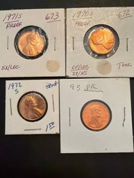 Lincoln Penny Proof Lot Of 4