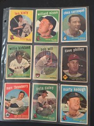 1959 Topps Baseball Card Lot Of 9