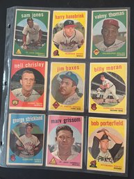 1959 Topps Baseball Card Lot Of 9