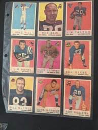 1959 Topps Football Card Lot Of 9