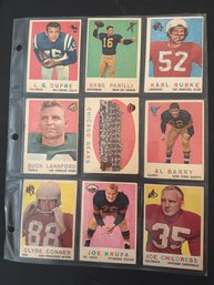 1959 Topps Football Card Lot Of 9